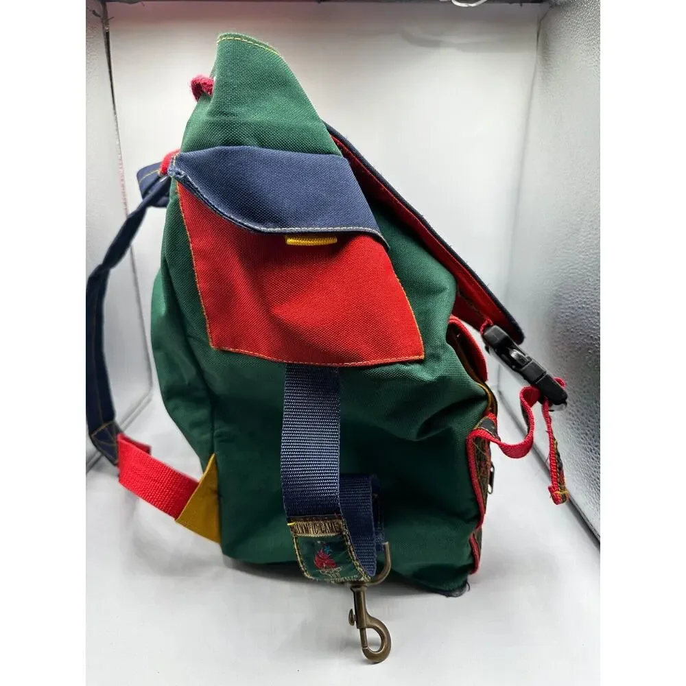 Vtg Atlanta Olympics 1996 Canvas Backpack Large Color Block 90s